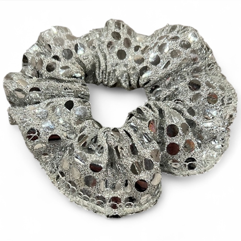 Silver Sequin Scrunchie Y2K